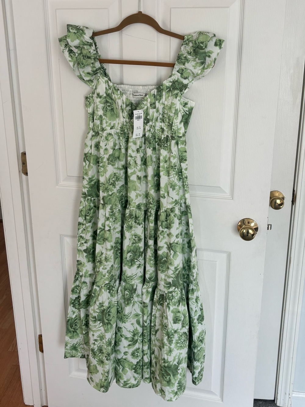 Abercrombie & Fitch Ruffle Sleeve Poplin Midi Dress Size SP Small Petite - Picture 2 of 6